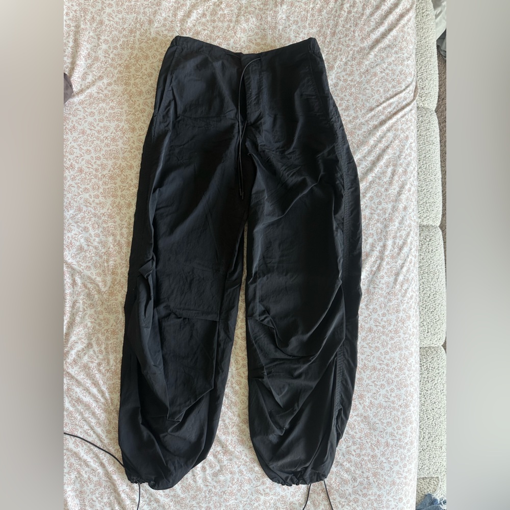 Zara black parachute pants, size S.